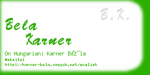 bela karner business card